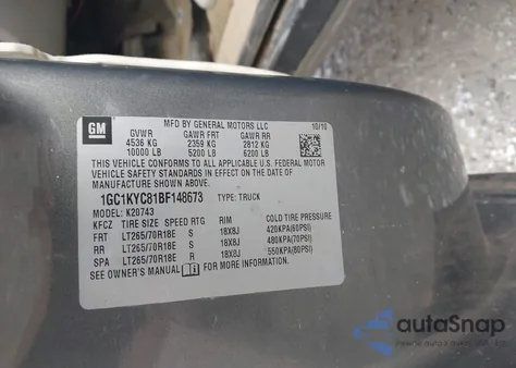 2011 Chevrolet Silverado 2500Hd Ltz from USA, damaged, VIN 1GC1KYC81BF148673